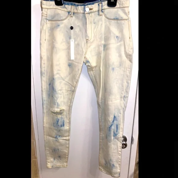NWT BLANKNYC White+Blue Ripped TieDye Jeans Size31 - Picture 1 of 6